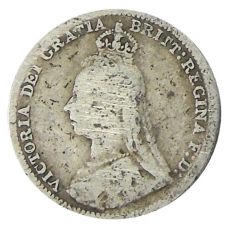 Монета 3 пенса 1890 года Великобритания (реверс)