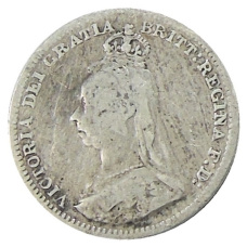 Монета 3 пенса 1890 года Великобритания (реверс)
