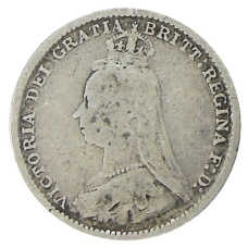 Монета 3 пенса 1889 года Великобритания (реверс)