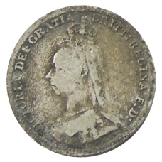 Монета 3 пенса 1892 года Великобритания (реверс)