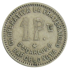 Монета 1 песета 1915 года Испания — Барселона (реверс)