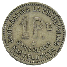 Монета 1 песета 1915 года Испания — Барселона (реверс)