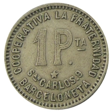 Монета 1 песета 1915 года Испания — Барселона (реверс)