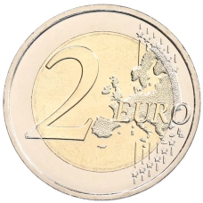 Монета 2 евро 2025 года Люксембург «25 лет со дня вступления на престол Великого герцога Анри» (реверс)