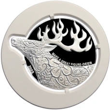 Монета 2 доллара 2022 года Ниуэ «Создать великолепную фигуру — Олень» (аверс)