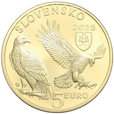Монета 5 евро 2025 года Словакия «Фауна и флора Словакии — Могильник» (реверс)