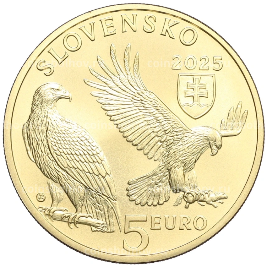 Монета 5 евро 2025 года Словакия «Фауна и флора Словакии — Могильник» (вид 2)