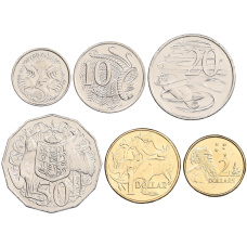 Набор из 6 монет 2025 года Австралия (аверс)