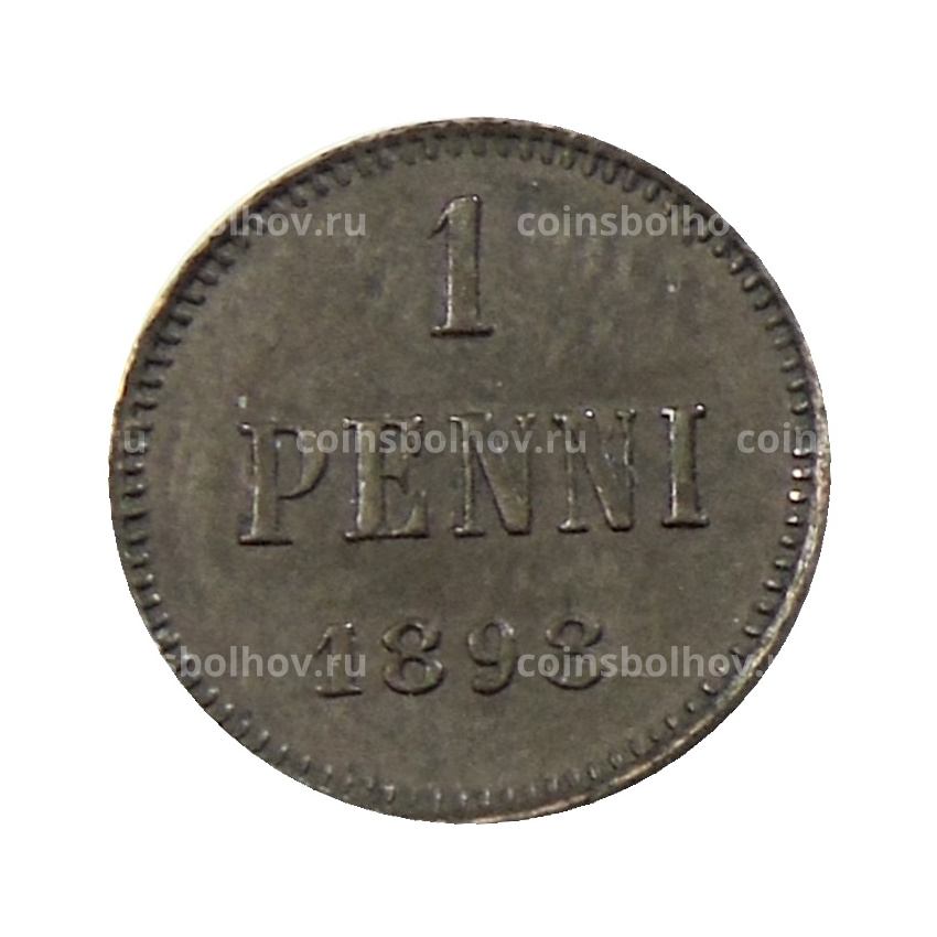 Монета 1 пенни 1898 года Русская Финляндия