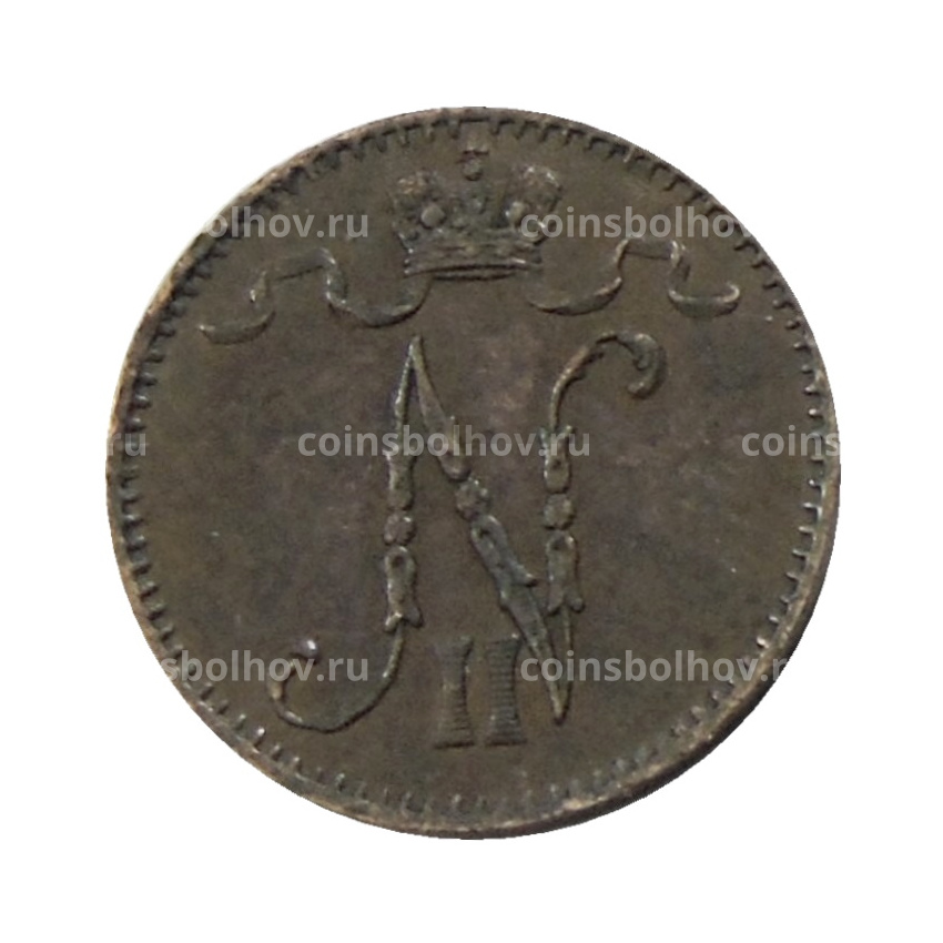 Монета 1 пенни 1900 года Русская Финляндия (вид 2)