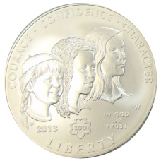 Монета 1 доллар 2013 года W США «100 лет движению девочек-скаутов в США» (аверс)