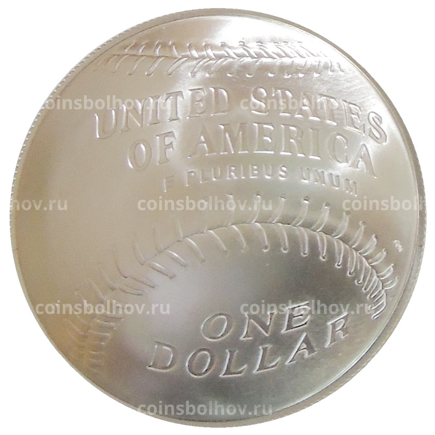Монета 1 доллар 2014 года P США «Национальный зал славы бейсбола» (вид 2)