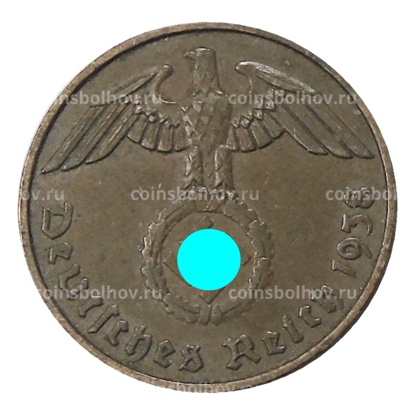 Монета 2 рейхспфеннига 1938 года F Германия