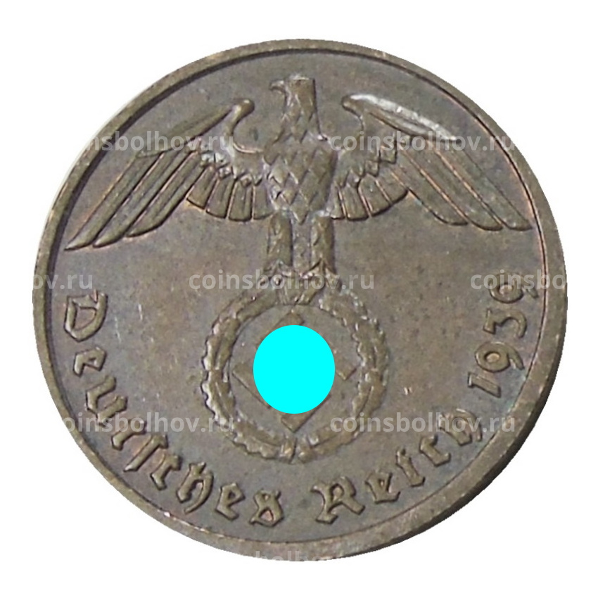 Монета 2 рейхспфеннига 1939 года F Германия