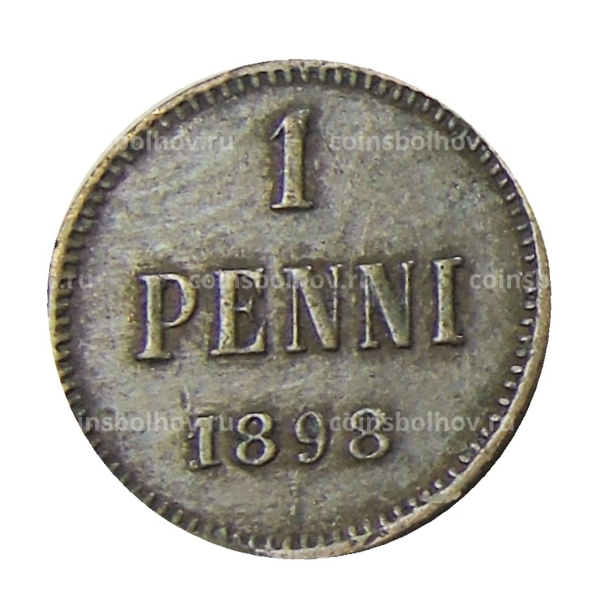 Монета 1 пенни 1898 года Русская Финляндия