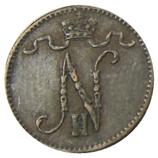Монета 1 пенни 1898 года Русская Финляндия (реверс)