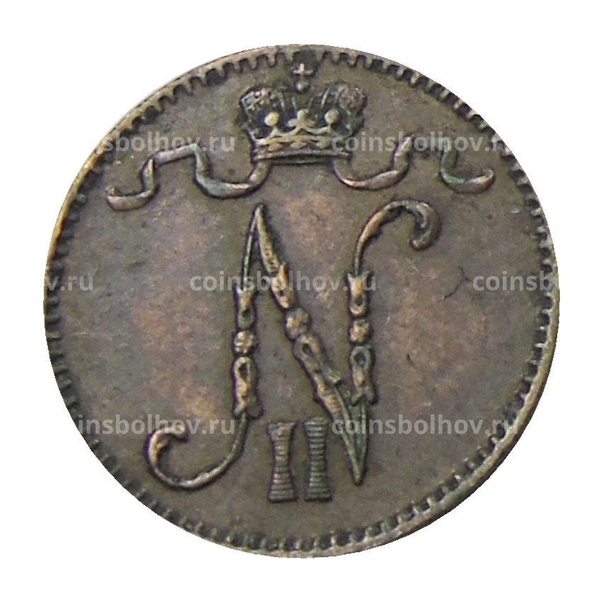 Монета 1 пенни 1898 года Русская Финляндия (вид 2)