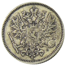 Монета 50 пенни 1890 года Русская Финляндия (реверс)