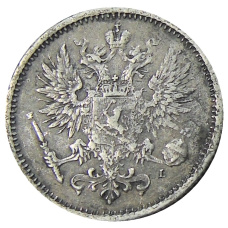 Монета 50 пенни 1891 года Русская Финляндия (реверс)