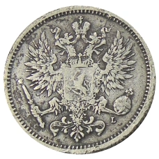 Монета 50 пенни 1891 года Русская Финляндия (реверс)