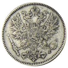 Монета 50 пенни 1893 года Русская Финляндия (реверс)