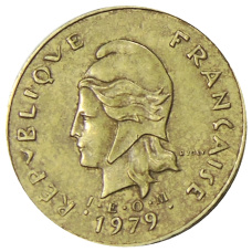 Монета 5 франков 1979 года Новые Гебриды (реверс)