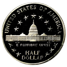 Монета 1/2 доллара (50 центов) 1989 года S США «200 лет Конгрессу» (реверс)
