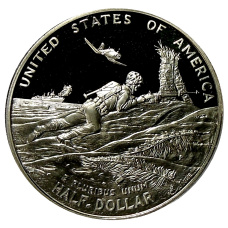 Монета 1/2 доллара (50 центов) 1993 года P США «50 лет победы во Второй Мировой войне» (аверс)
