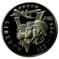 Монета 1/2 доллара (50 центов) 1993 года P США «50 лет победы во Второй Мировой войне» (реверс)