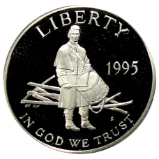 Монета 1/2 доллара (50 центов) 1995 года S США «Сражения гражданской войны» (аверс)
