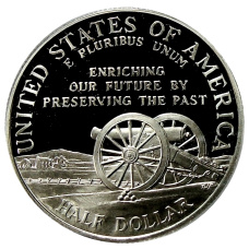 Монета 1/2 доллара (50 центов) 1995 года S США «Сражения гражданской войны» (реверс)