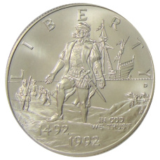 Монета 1/2 доллара (50 центов) 1992 года D США «500 лет путешествию Колумба» (аверс)