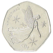 Монета 50 пенсов 2012 года Остров Мэн «Рождество» (аверс)