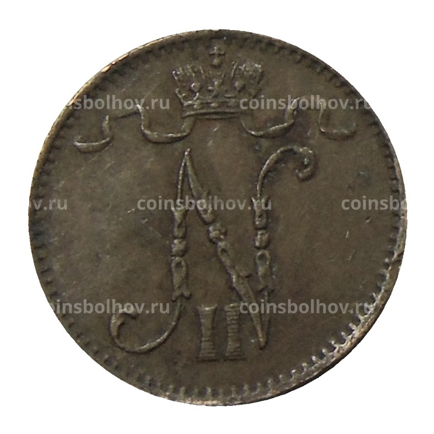 Монета 1 пенни 1909 года Русская Финляндия (вид 2)