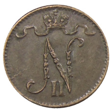 Монета 1 пенни 1911 года Русская Финляндия (реверс)