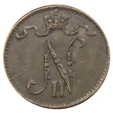 Монета 1 пенни 1911 года Русская Финляндия (реверс)