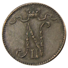 Монета 1 пенни 1912 года Русская Финляндия (реверс)