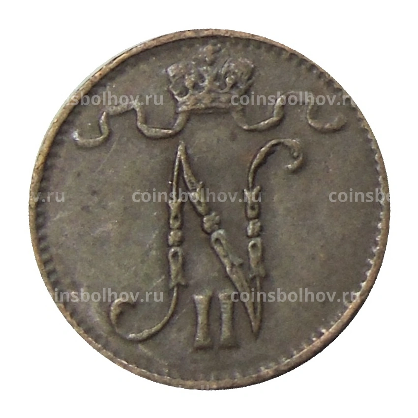 Монета 1 пенни 1913 года Русская Финляндия (вид 2)
