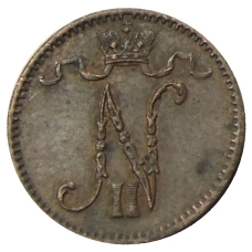 Монета 1 пенни 1914 года Русская Финляндия (реверс)