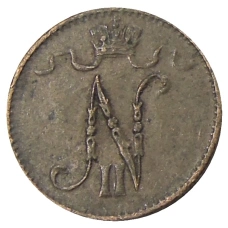 Монета 1 пенни 1915 года Русская Финляндия (реверс)