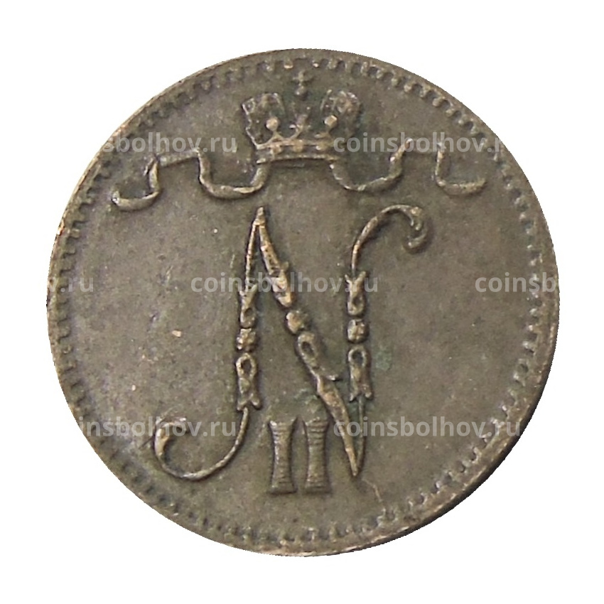 Монета 1 пенни 1915 года Русская Финляндия (вид 2)
