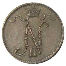 Монета 1 пенни 1915 года Русская Финляндия (реверс)