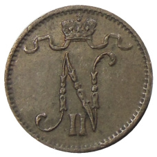 Монета 1 пенни 1915 года Русская Финляндия (реверс)