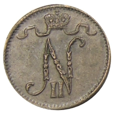 Монета 1 пенни 1915 года Русская Финляндия (реверс)