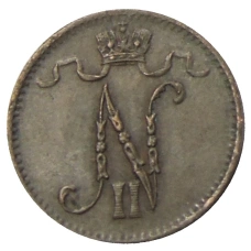 Монета 1 пенни 1915 года Русская Финляндия (реверс)