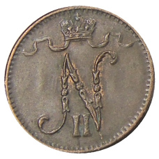 Монета 1 пенни 1916 года Русская Финляндия (реверс)
