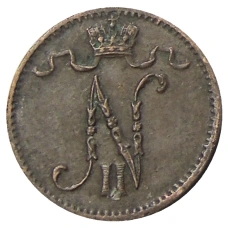 Монета 1 пенни 1916 года Русская Финляндия (реверс)