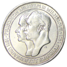Монета 3 марки 1911 года Германия (Пруссия) «Бреславский университет» (аверс)