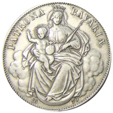 Монета 1 талер 1870 года Германские государства — Бавария (аверс)