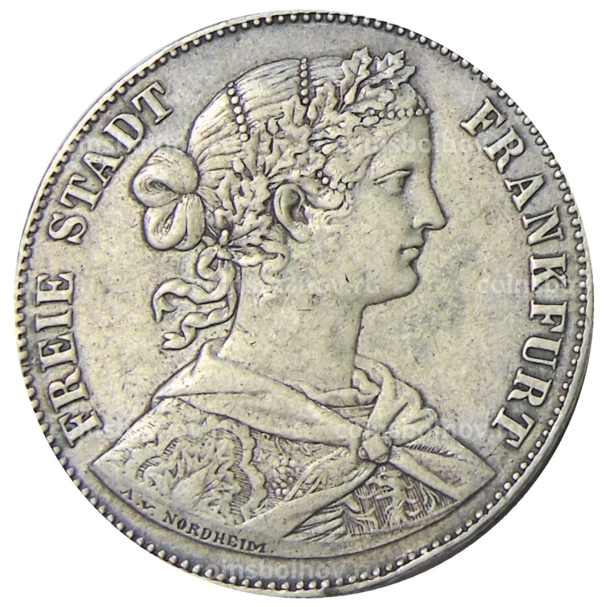 Монета 1 союзный талер 1860 года Германские государства — Франкфурт